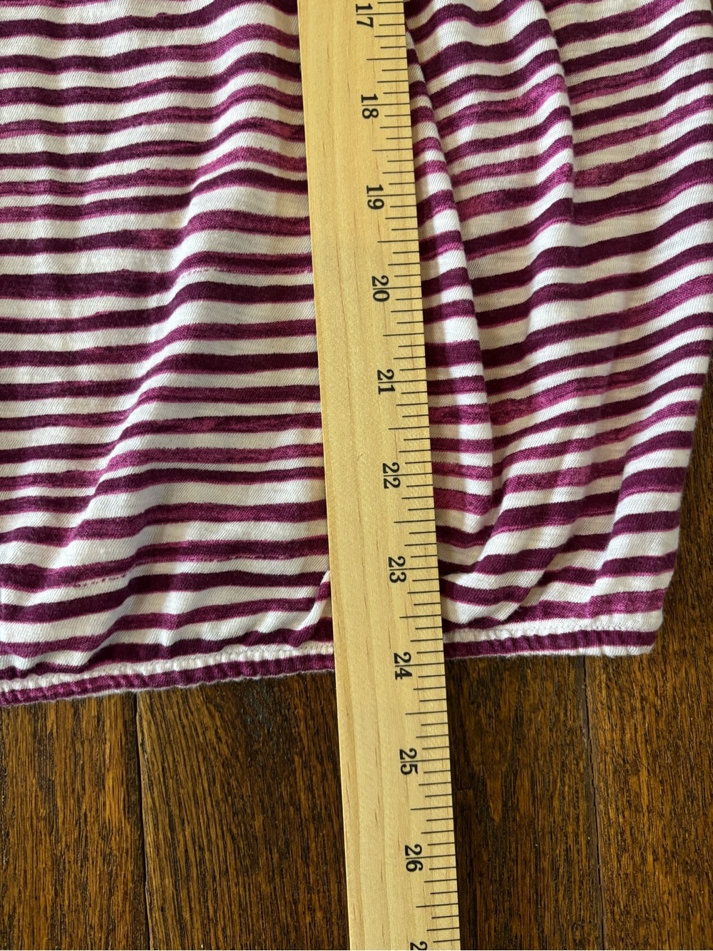 LOFT Striped Tank Top Plum & White | Pleated Neck Sleeveless Blouse | M - Picture 9 of 9